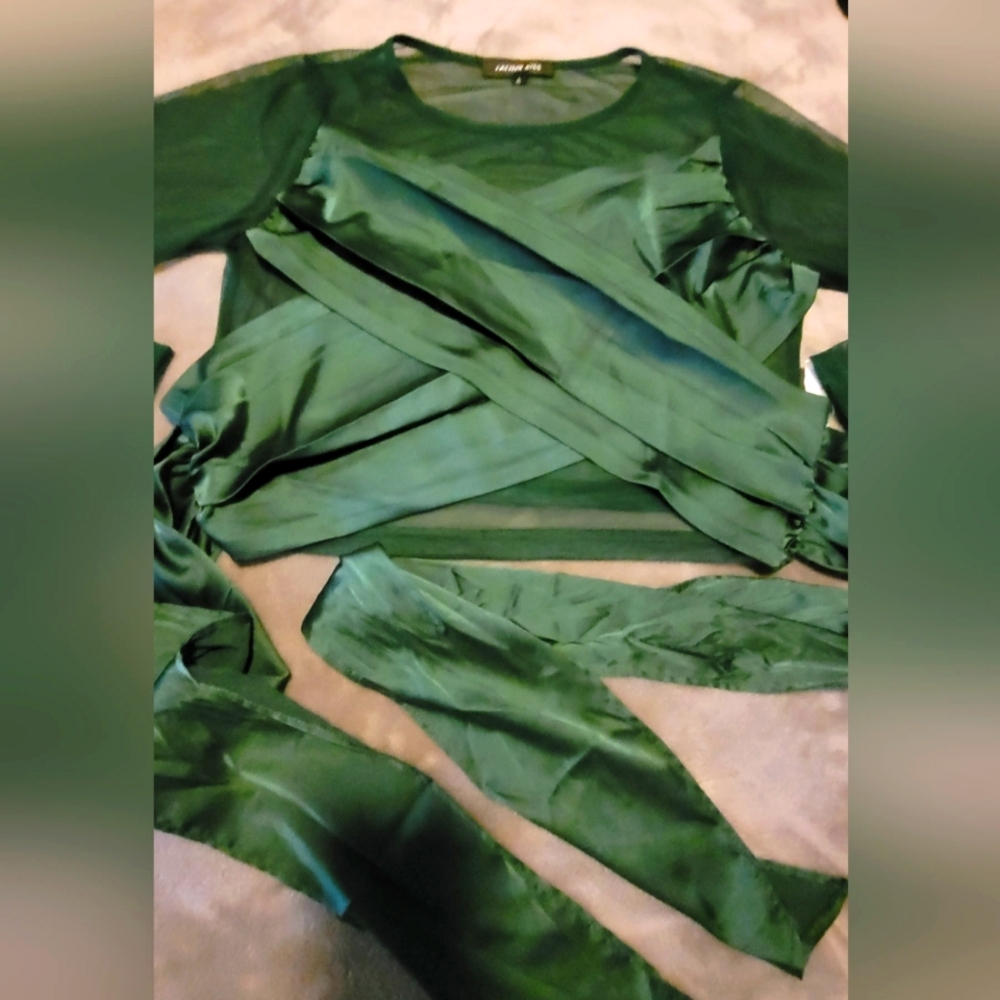 French Kiss, Sexy sheer, satin top, NEW